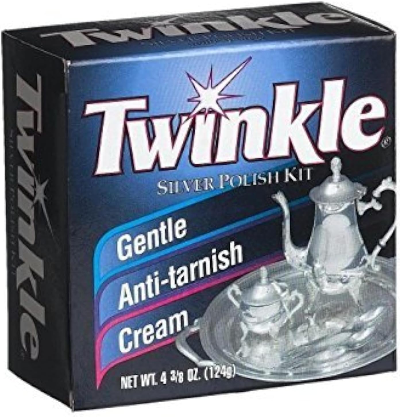 Twinkle Silver Polish Kit, Gentle Anti-Tarnish Cream 4.38 oz (Pack of 2)